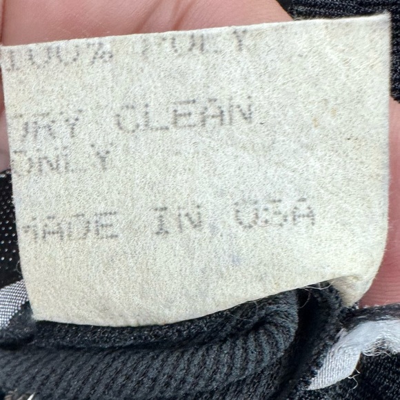 VTG 1980s Tadashi Dress Black Diamond Rhinestones Long Sleeves Medium | R1404 - Picture 6 of 10